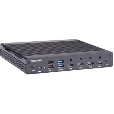 Axiomtek DSP521 Ultra-slim Digital Signage Box, 96GB memory, 1 GbE LAN, 1 2.5 GbE LAN, 4 HDMI, 4 USB